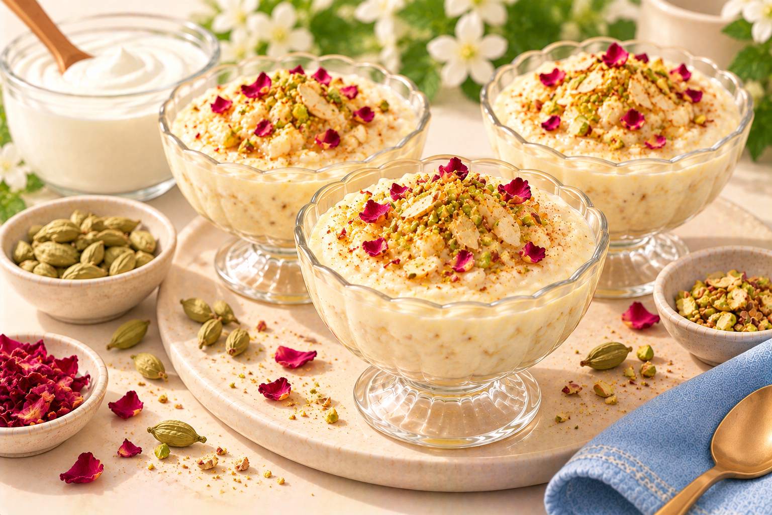 Cardamom Yogurt Rice Pudding — original Yogurt Atelier recipe illustration