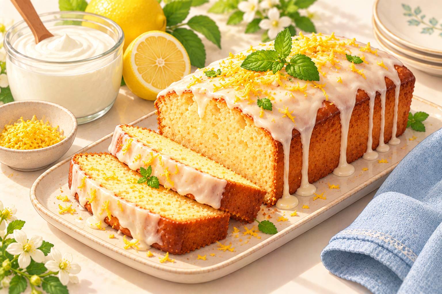 Classic Yogurt Loaf Cake — original Yogurt Atelier recipe illustration