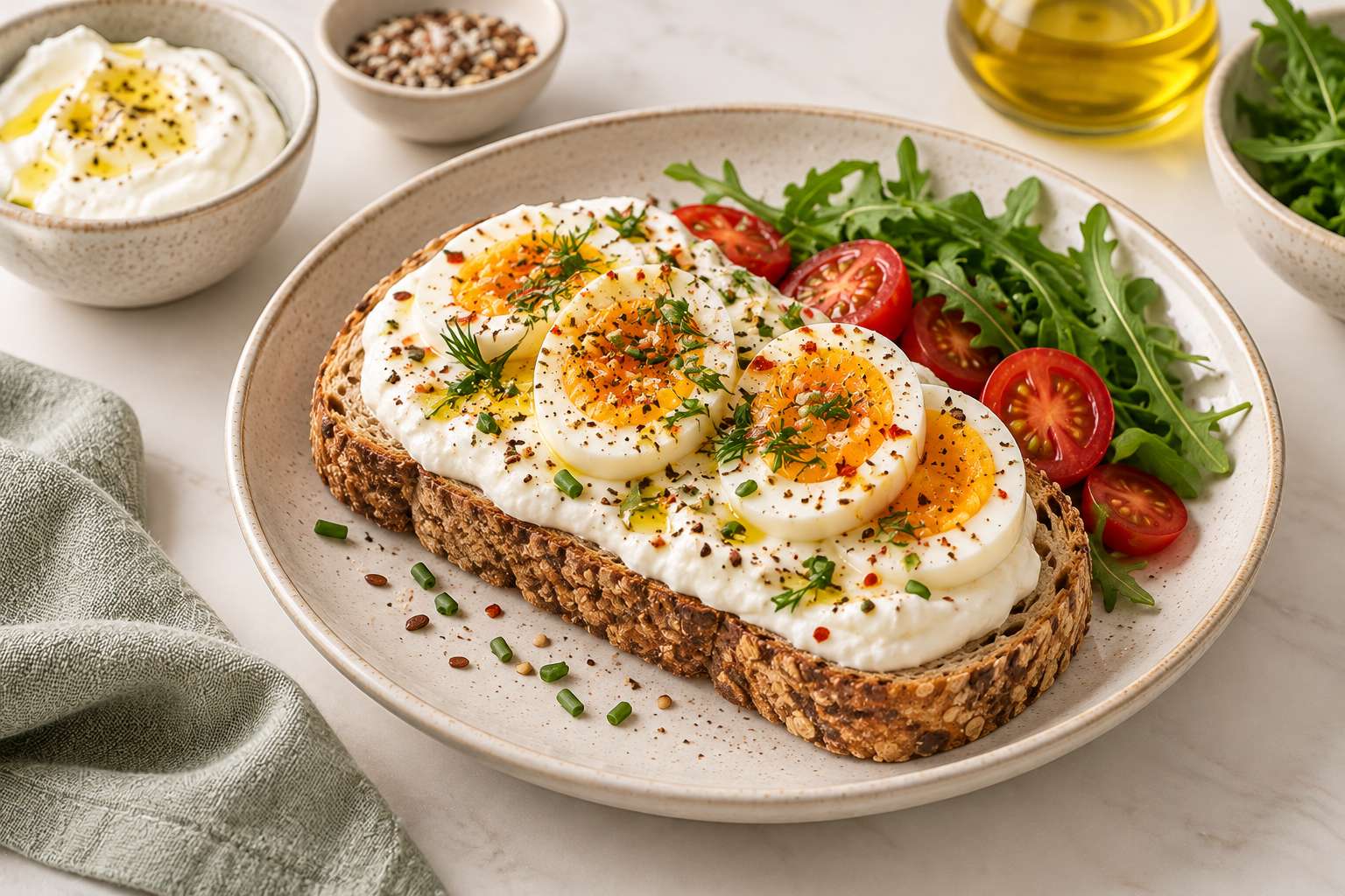 Egg & Strained Yogurt Breakfast Toast — original Yogurt Atelier recipe illustration