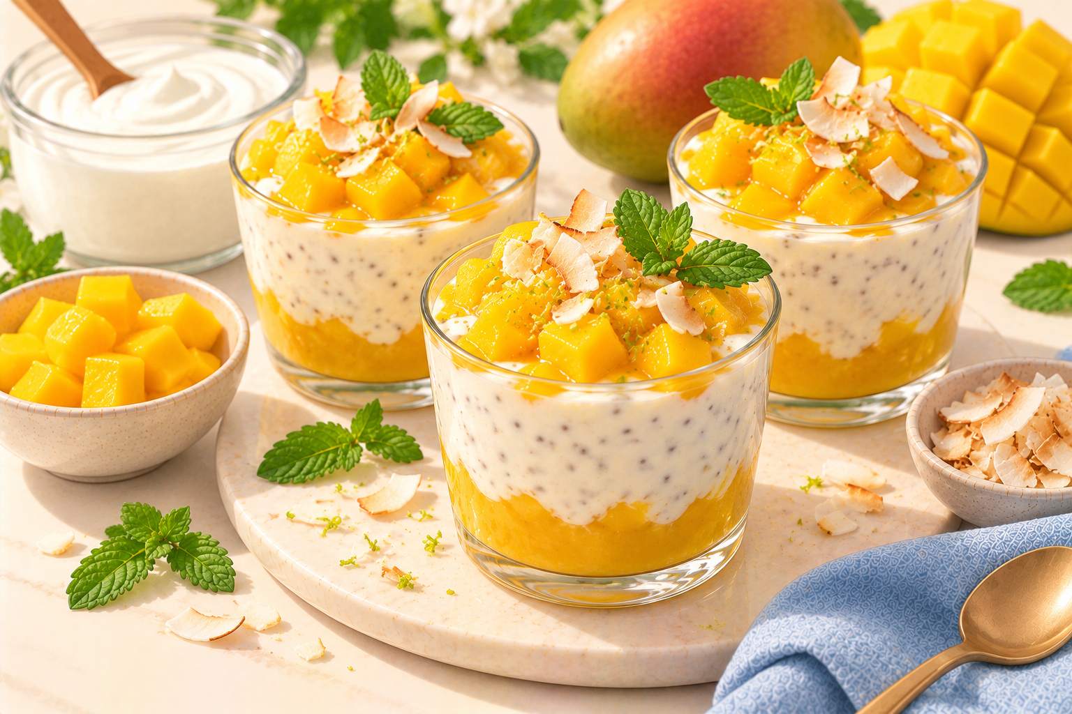 Mango Yogurt Pudding — original Yogurt Atelier recipe illustration